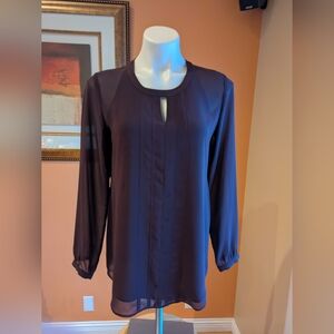 Cabi Elegant Black Women's Top Size XS Plum w/ Attached Cami